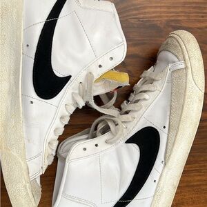 Nike White and Black High-Top Sneakers